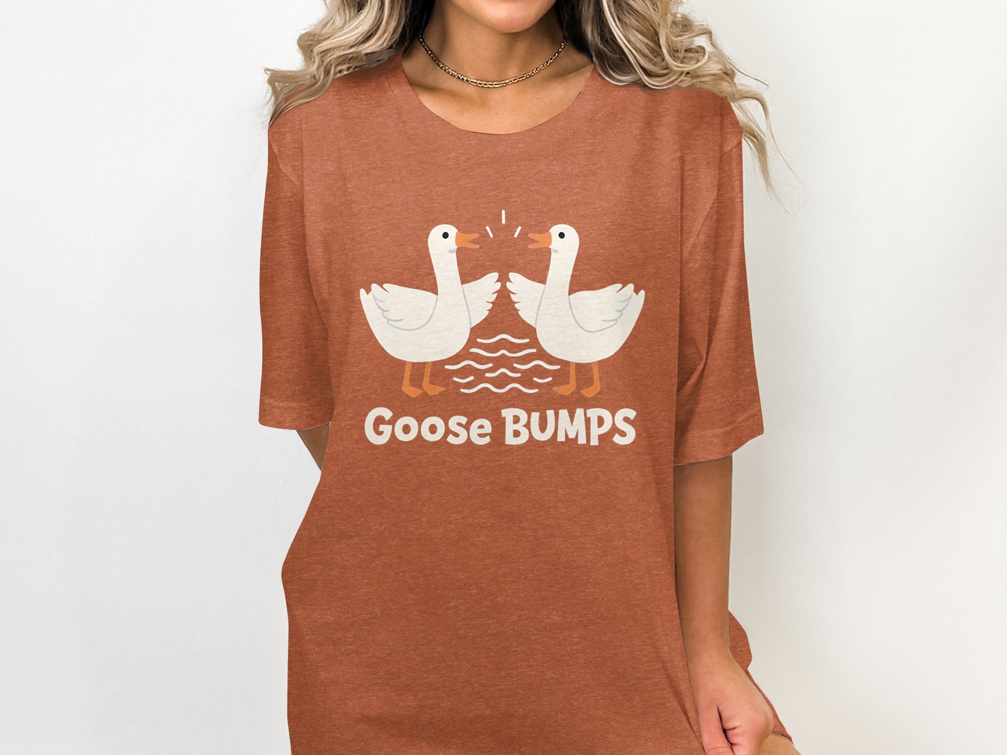 Goose BUMPS Funny Animal Cartoon Design Graphic T-Shirt
