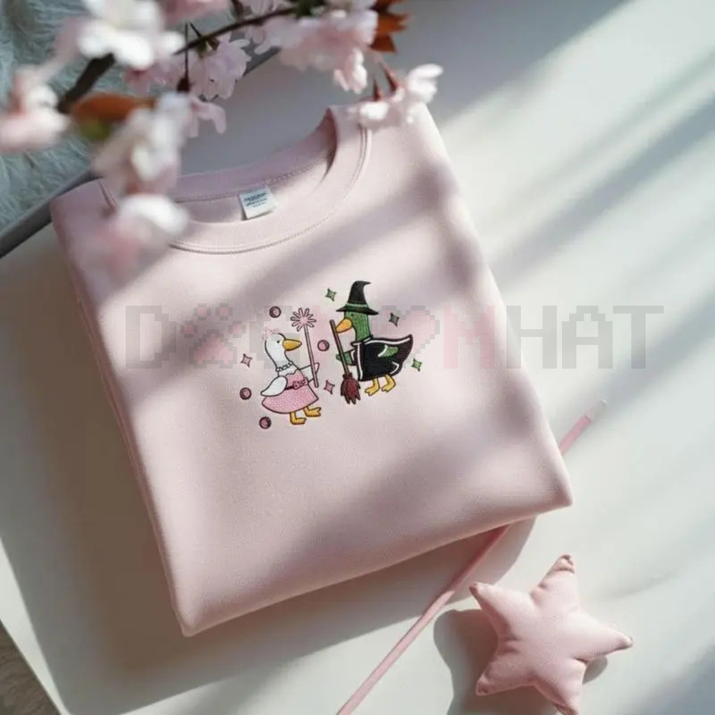 'Defy Gravity' Wicked Goose Embroidered Sweatshirt