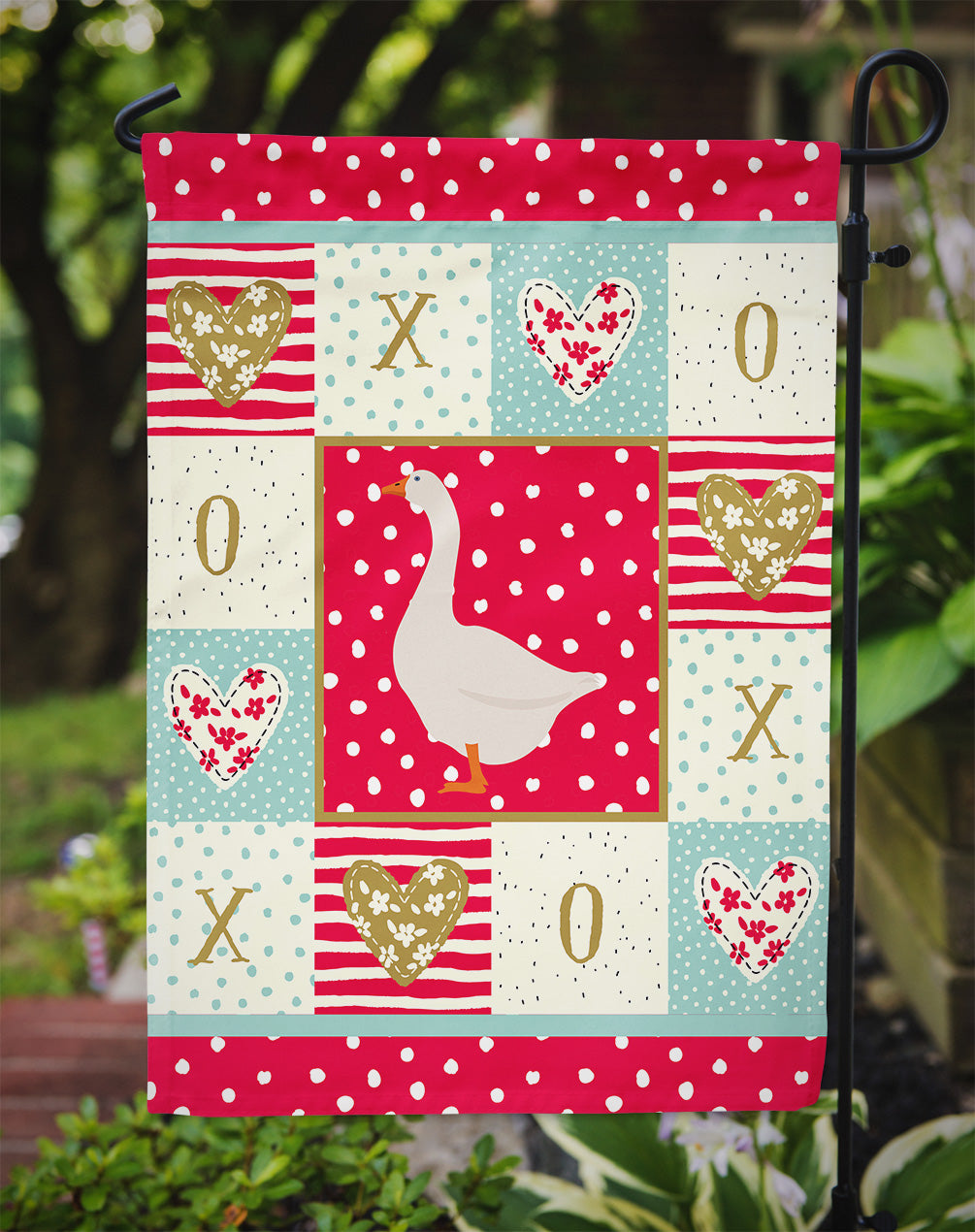 Embden Goose Love Garden Flag – Decorative Outdoor Yard Flag CK5319GF