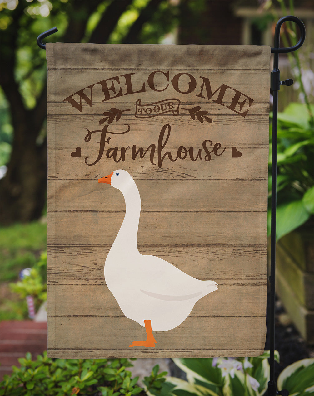 Embden Goose Welcome Garden Flag – Decorative Outdoor Yard Flag CK6836GF