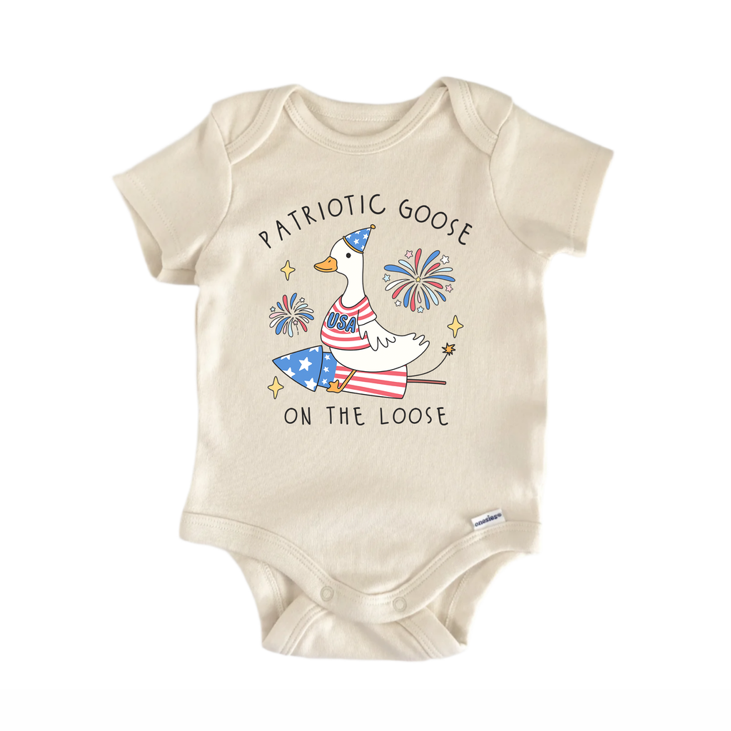 July 4Th Silly Goose 7 Newborn Baby Onesie® Bodysuit
