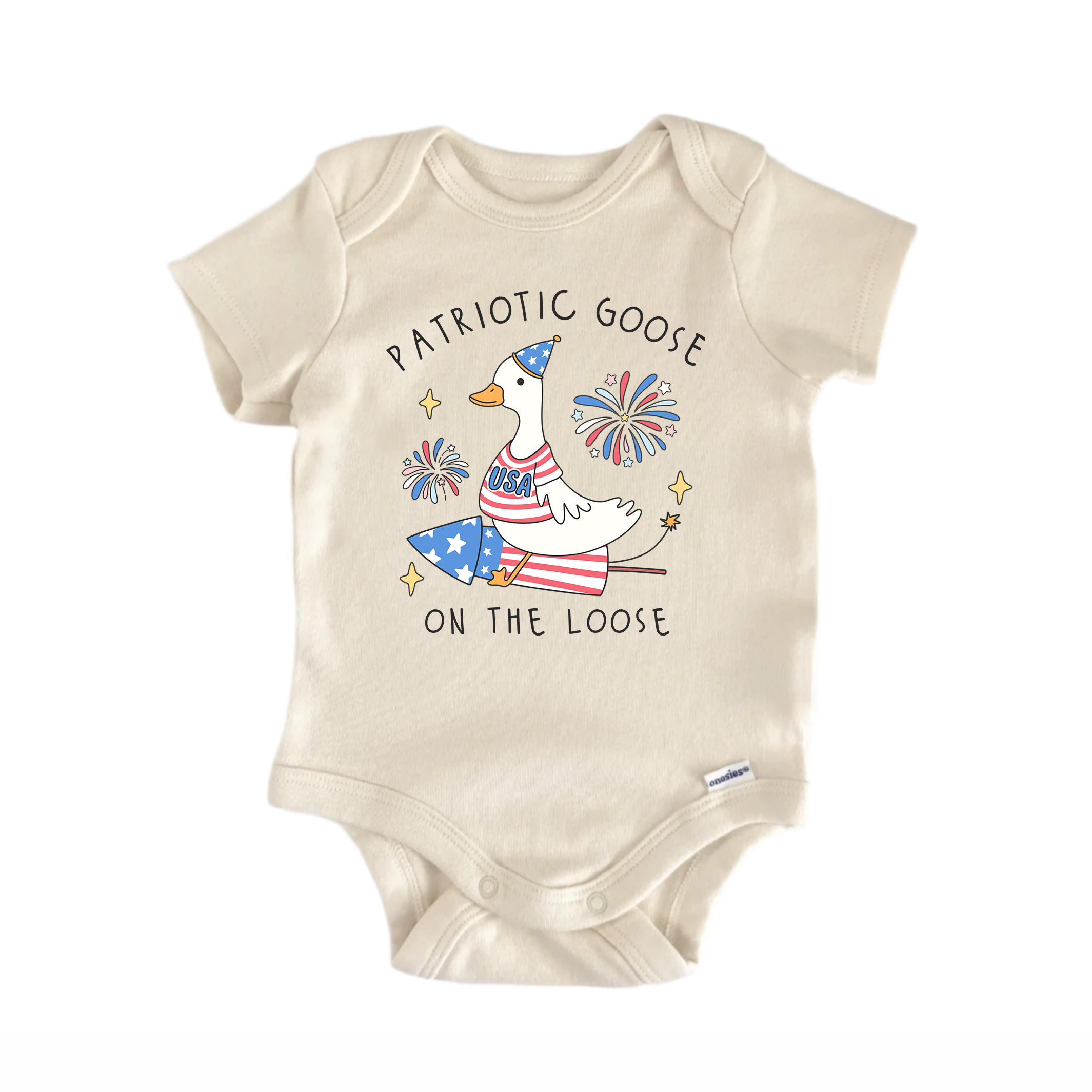 July 4Th Silly Goose 7 Newborn Baby Onesie® Bodysuit