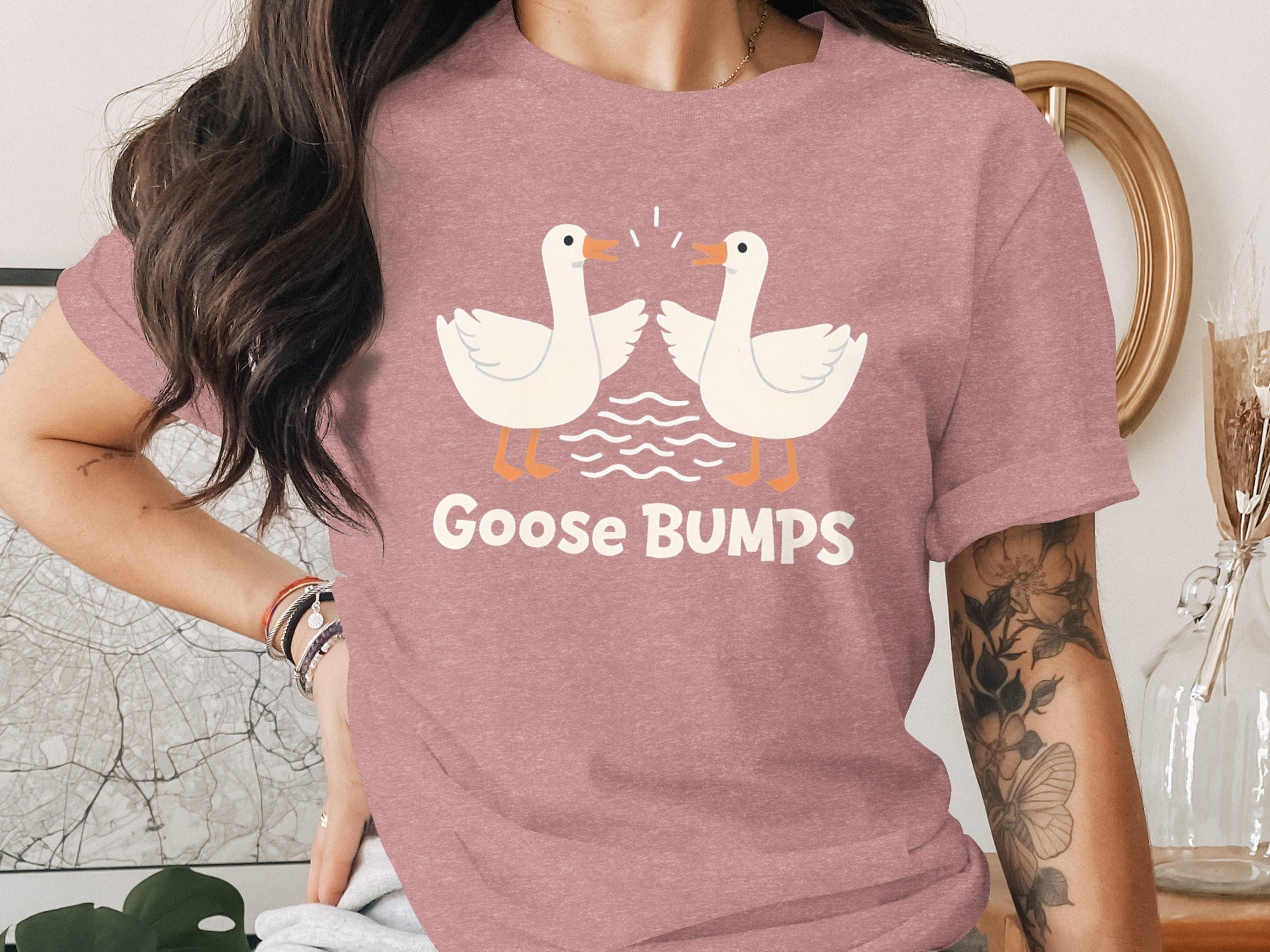 Goose BUMPS Funny Animal Cartoon Design Graphic T-Shirt